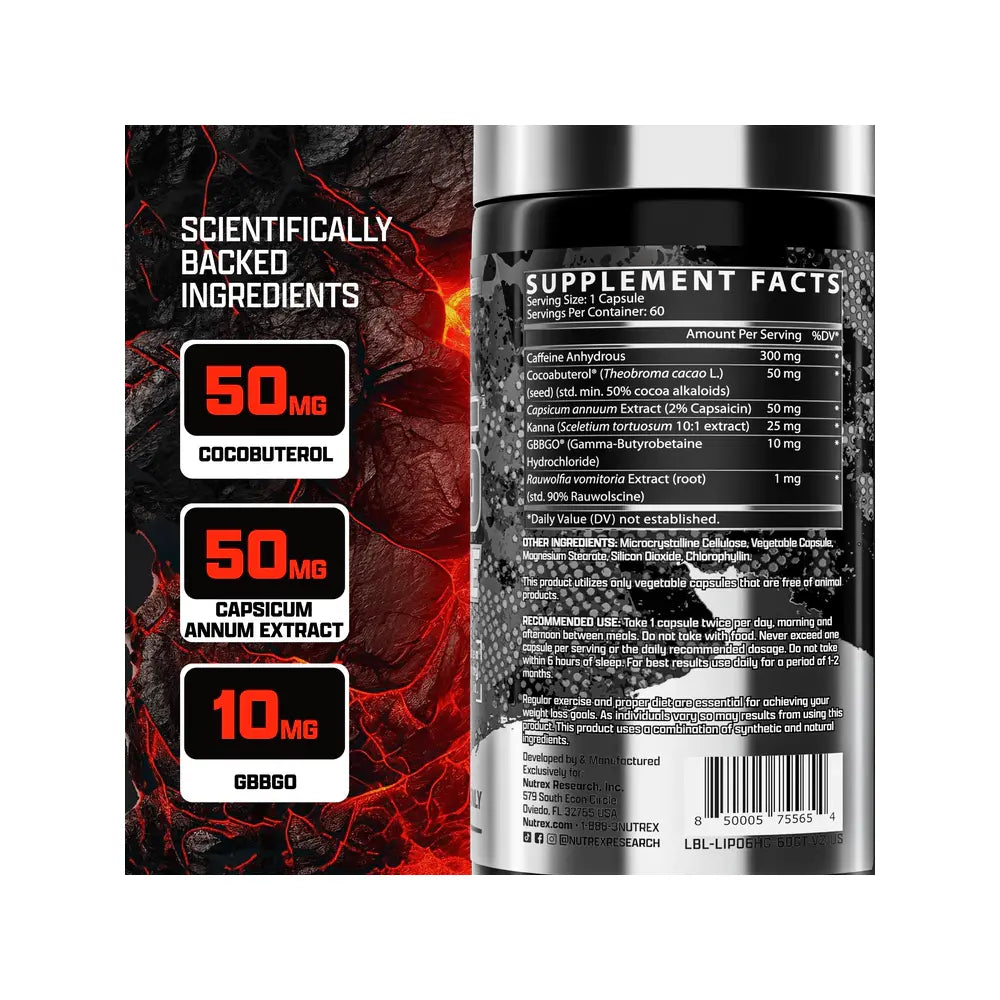 Lipo-6 Hardcore RELENTLESS THERMOGENIC FAT BURNING & MUSCLE PROTECTION - Druvn