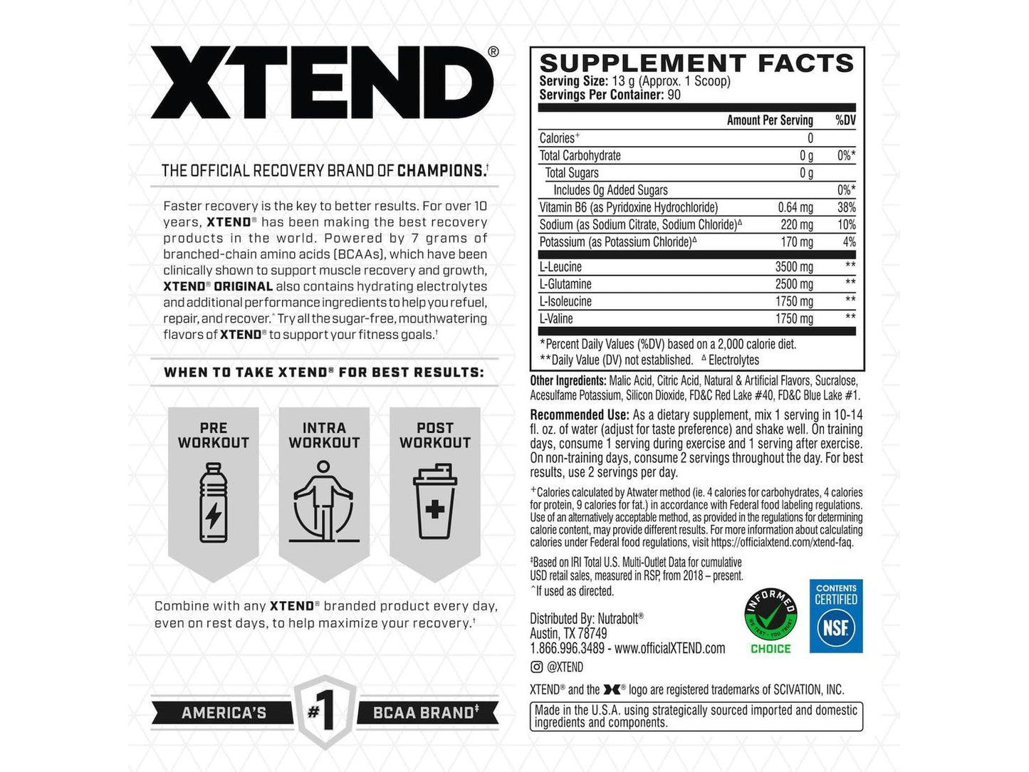 XTEND Original BCAA Powder Fruit Punch - Druvn