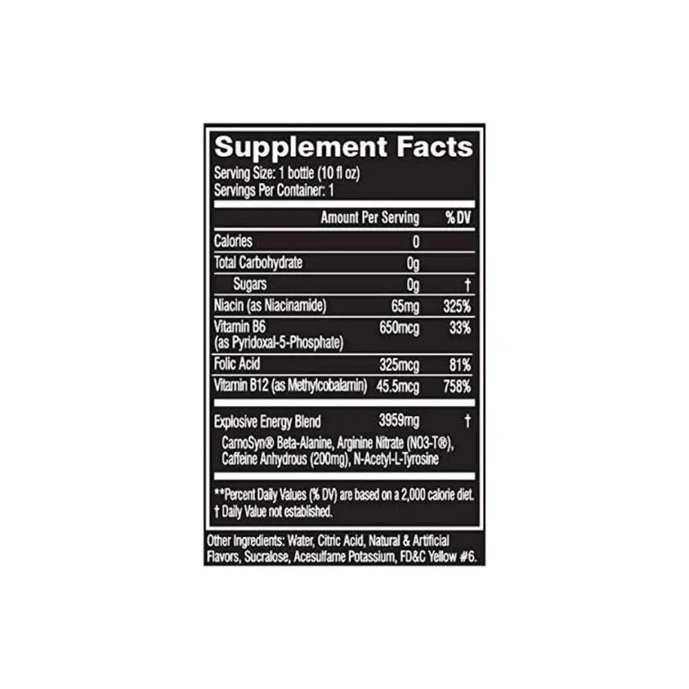 Cellcore C4 Performance Energy Nutrition Facts