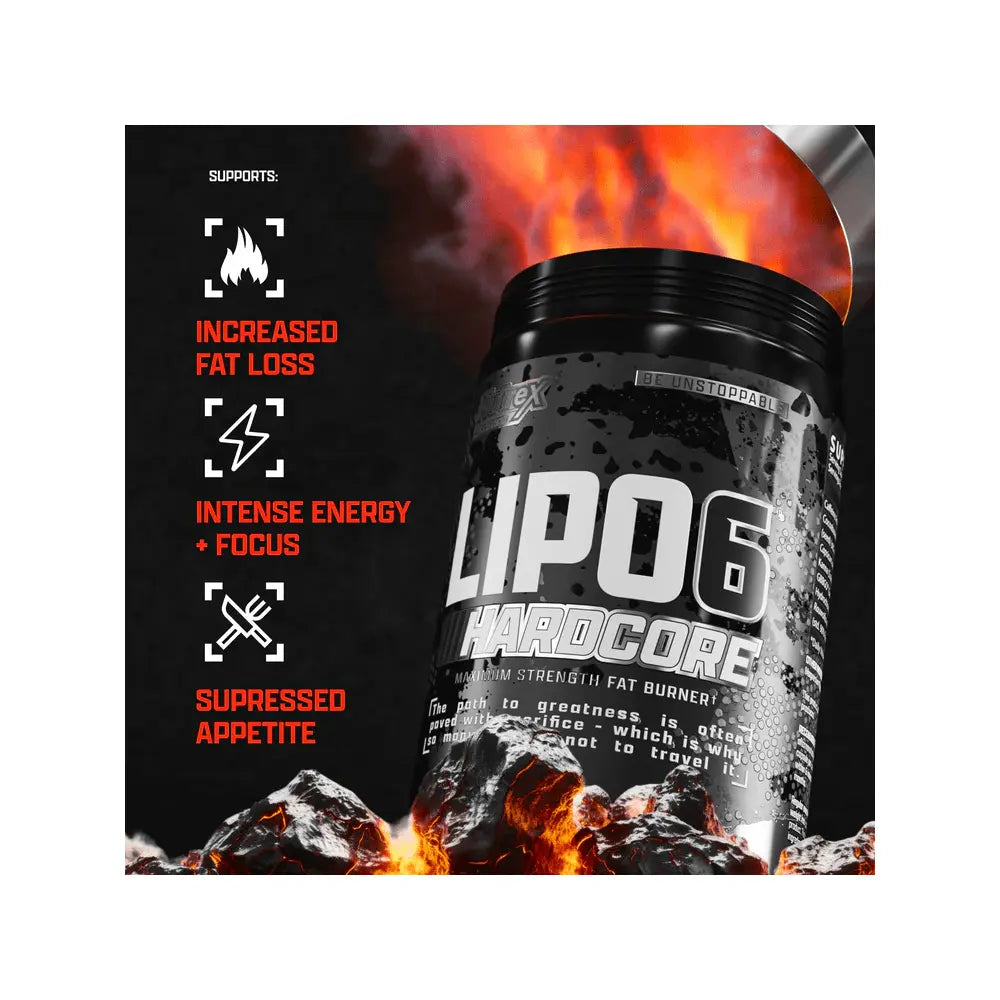 Lipo-6 Hardcore RELENTLESS THERMOGENIC FAT BURNING & MUSCLE PROTECTION - Druvn